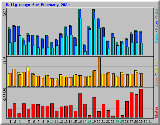 Daily usage for February 2024