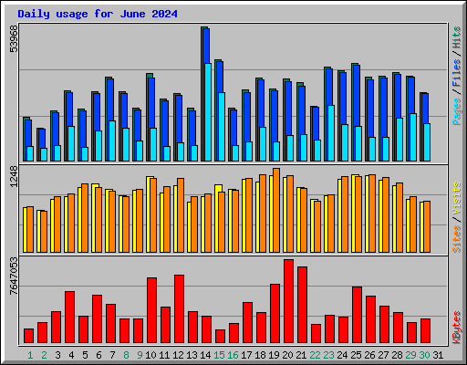 Daily usage for June 2024