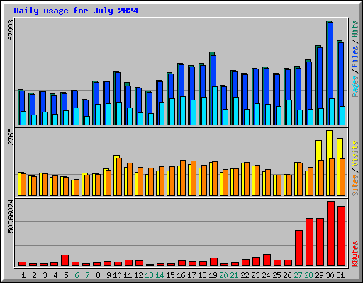 Daily usage for July 2024