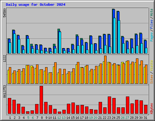 Daily usage for October 2024