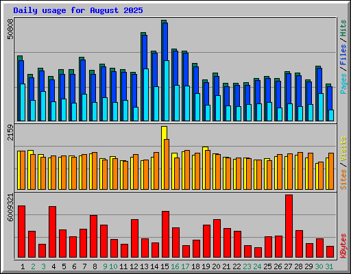 Daily usage for August 2025