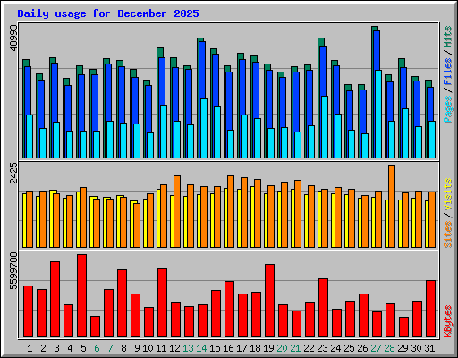 Daily usage for December 2025