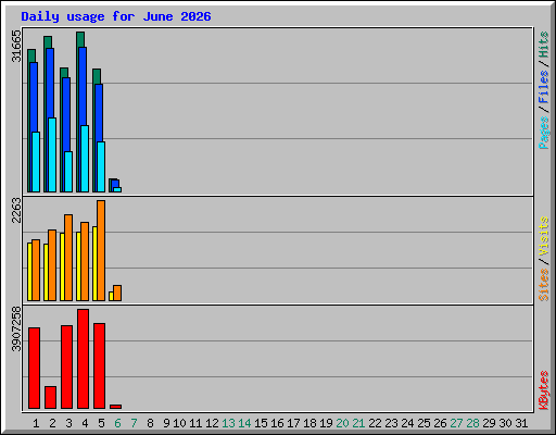 Daily usage for June 2026