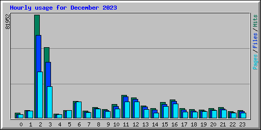 Hourly usage for December 2023