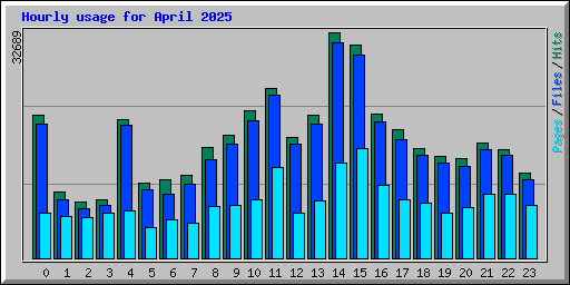 Hourly usage for April 2025