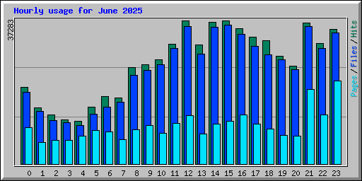 Hourly usage for June 2025