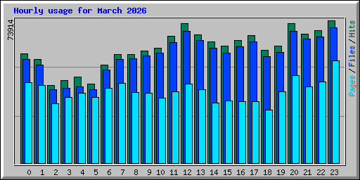 Hourly usage for March 2026